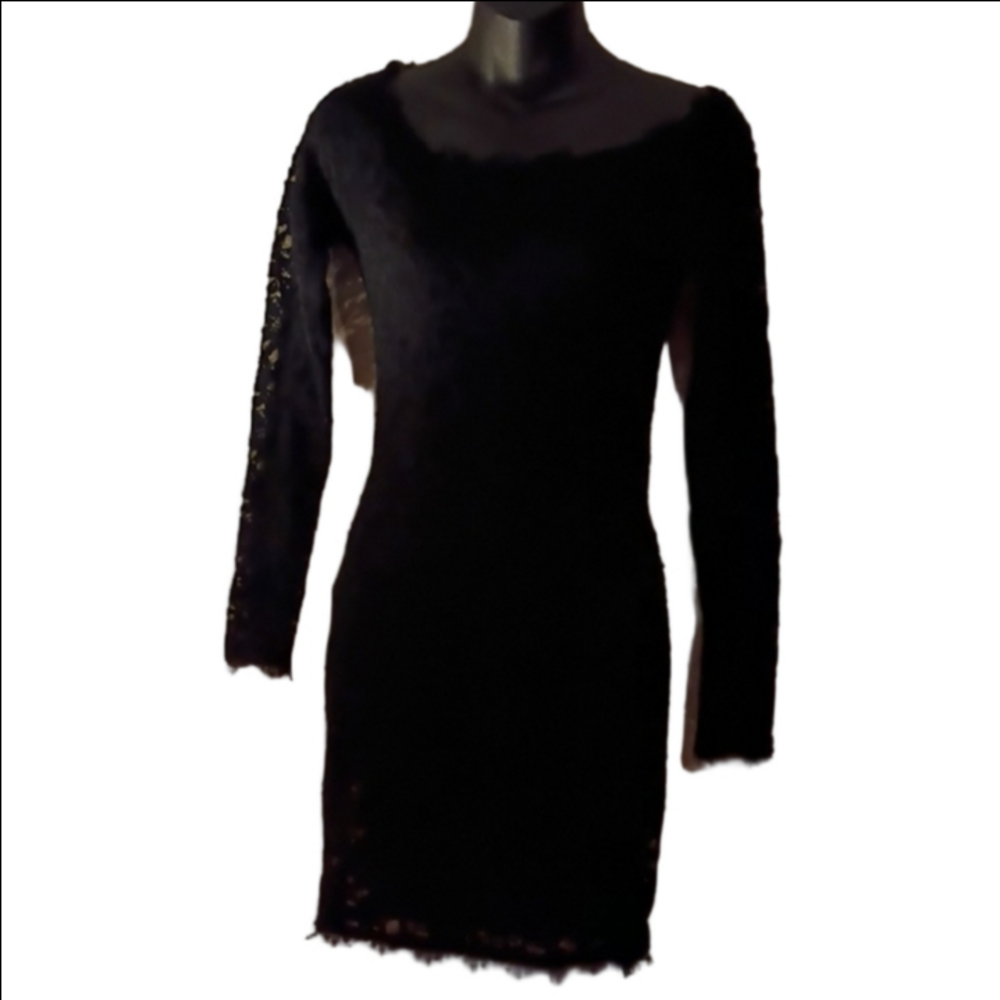 Witchy Core Y2K Jump Black Long Sleeve Lace Dress. Size Medium.